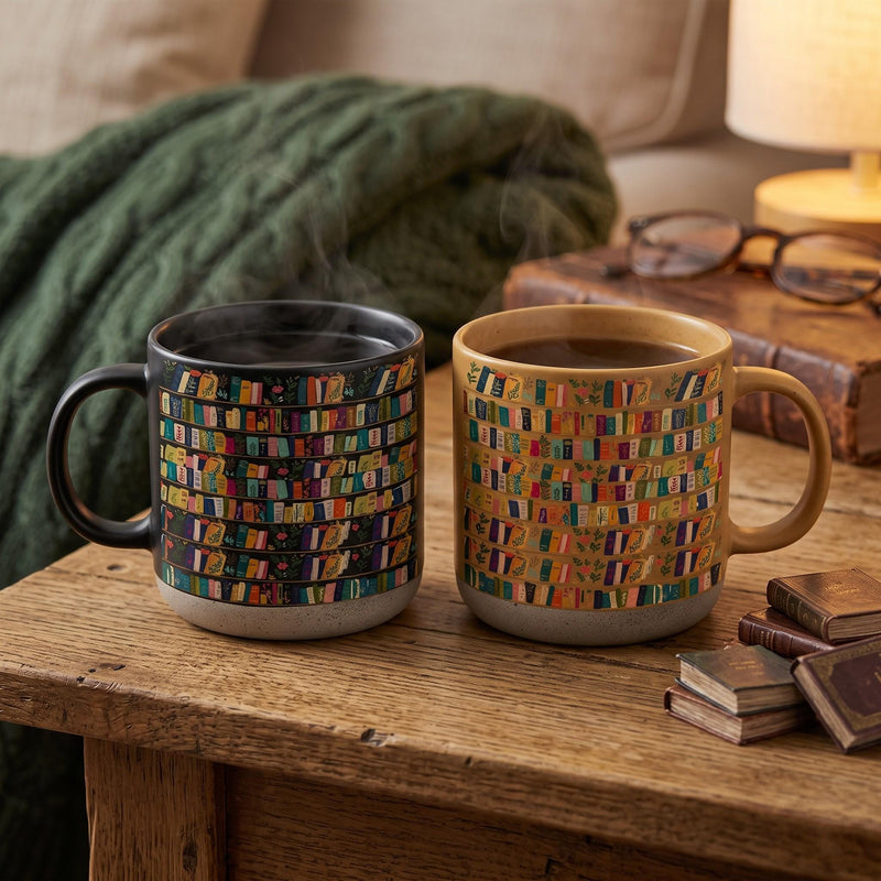 Bücherregal-Tasse im Vintage-Stil