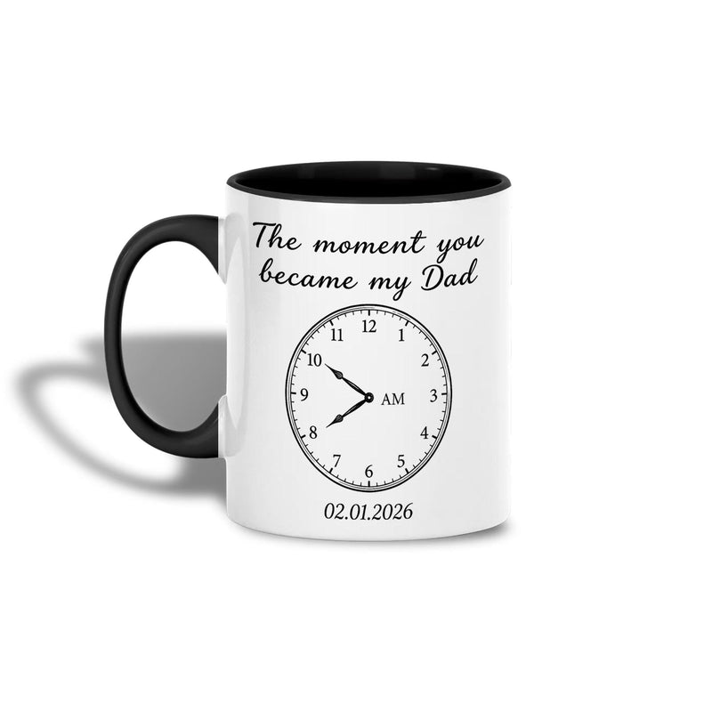 Papa-Tasse personalisiert „The Moment You Became My Dad“ mit Uhrzeit, Datum und …