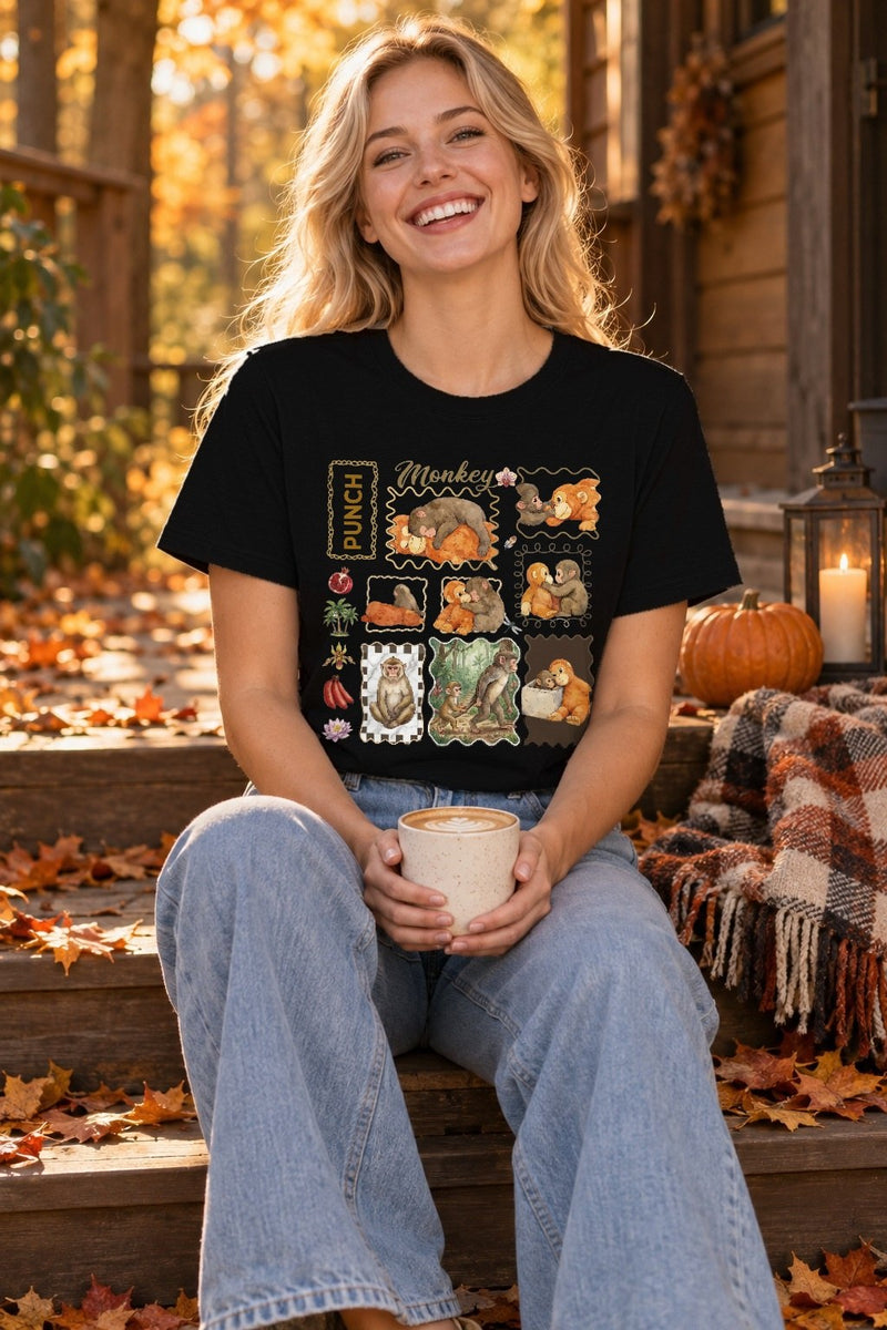 Affen-Shirt mit Punch-Collage