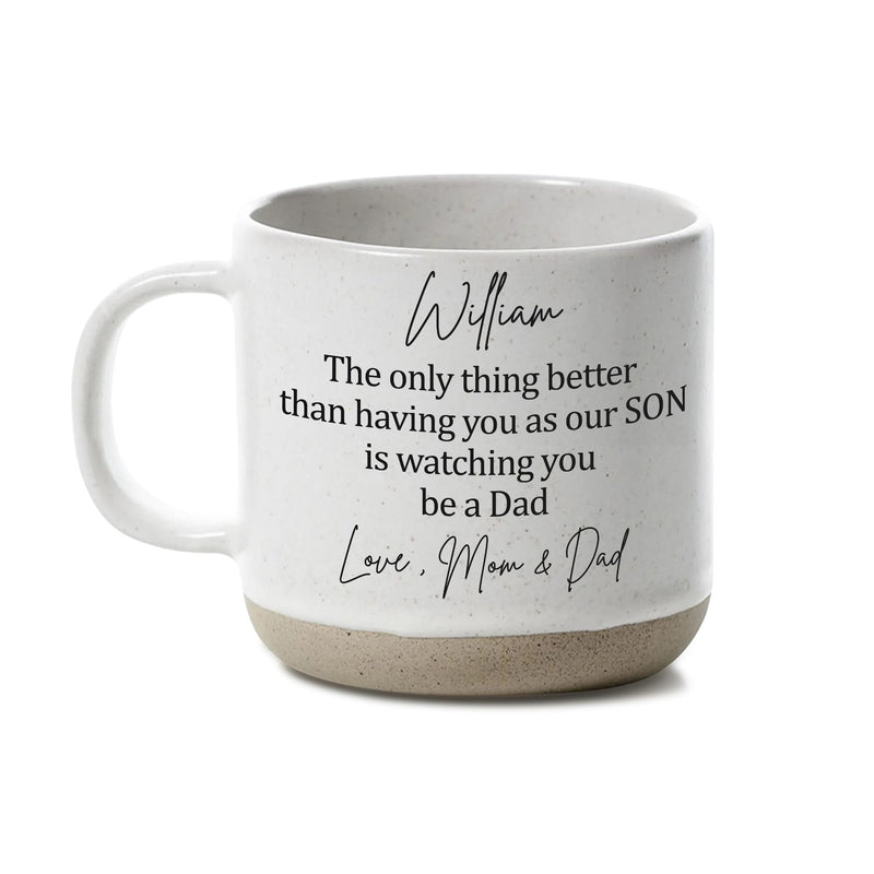 Tasse für den Sohn zum ersten Vatertag mit Namen