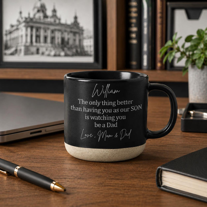 Tasse für den Sohn zum ersten Vatertag mit Namen