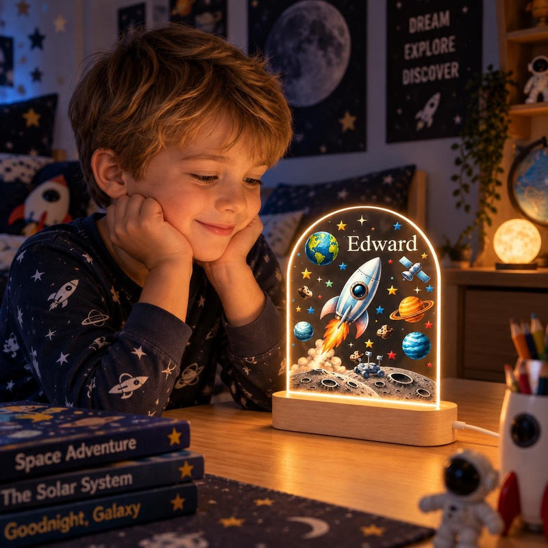 Raketen Nachtlicht mit Namen