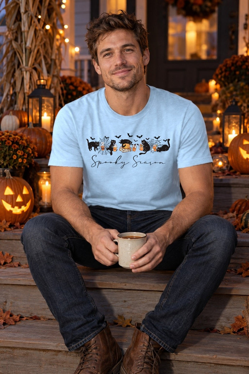 Halloween Pullover „Spooky Season“ mit schwarzen Katzen