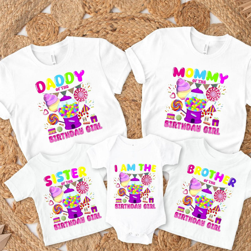 Familien Geburtstagsshirt „Birthday Girl“ Süßigkeiten