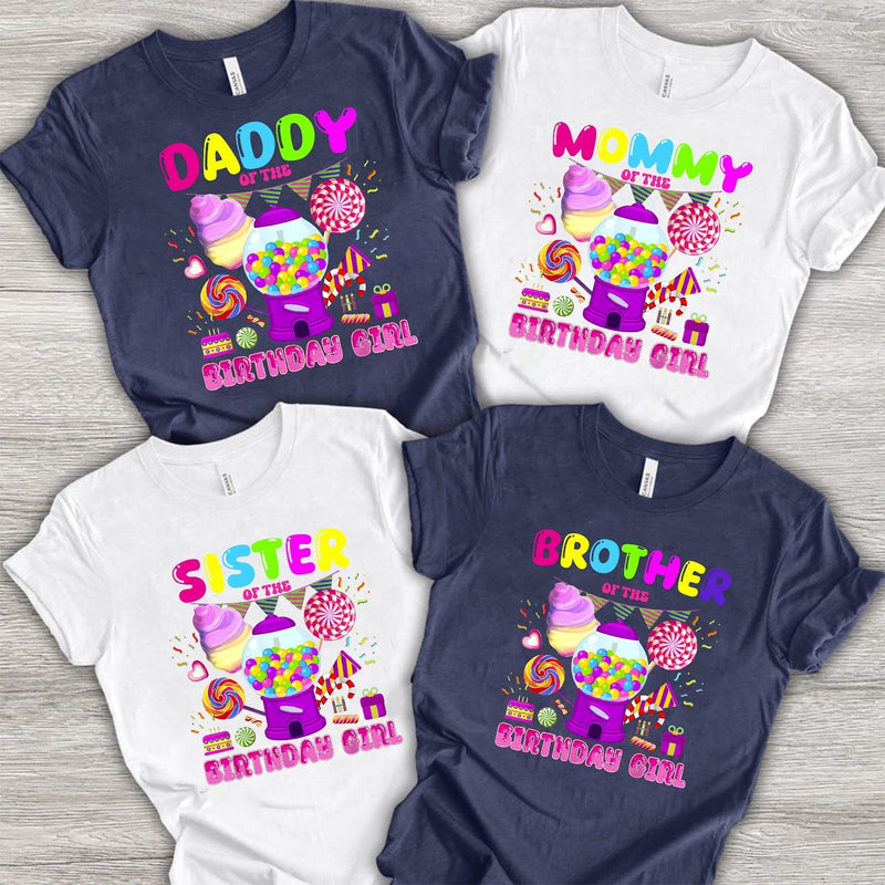 Familien Geburtstagsshirt „Birthday Girl“ Süßigkeiten