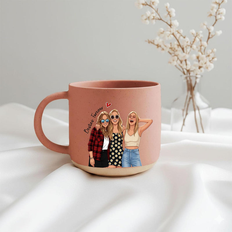 Personalisierte Tasse für beste Freundinnen im Aquarell-Stil nach Foto