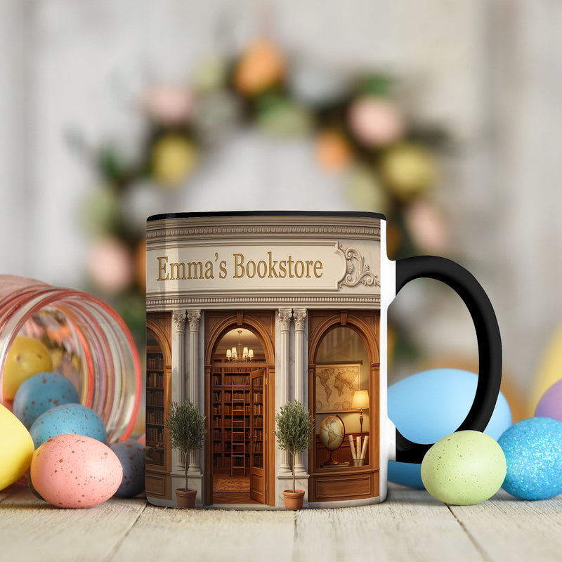 Bücher Tasse personalisiert mit Namen