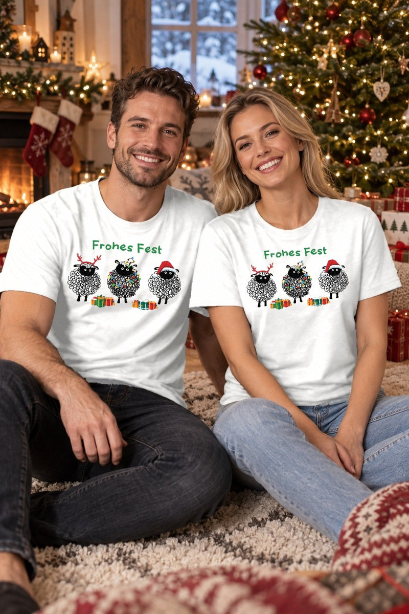Weihnachtspullover Schaf „Frohes Fest“