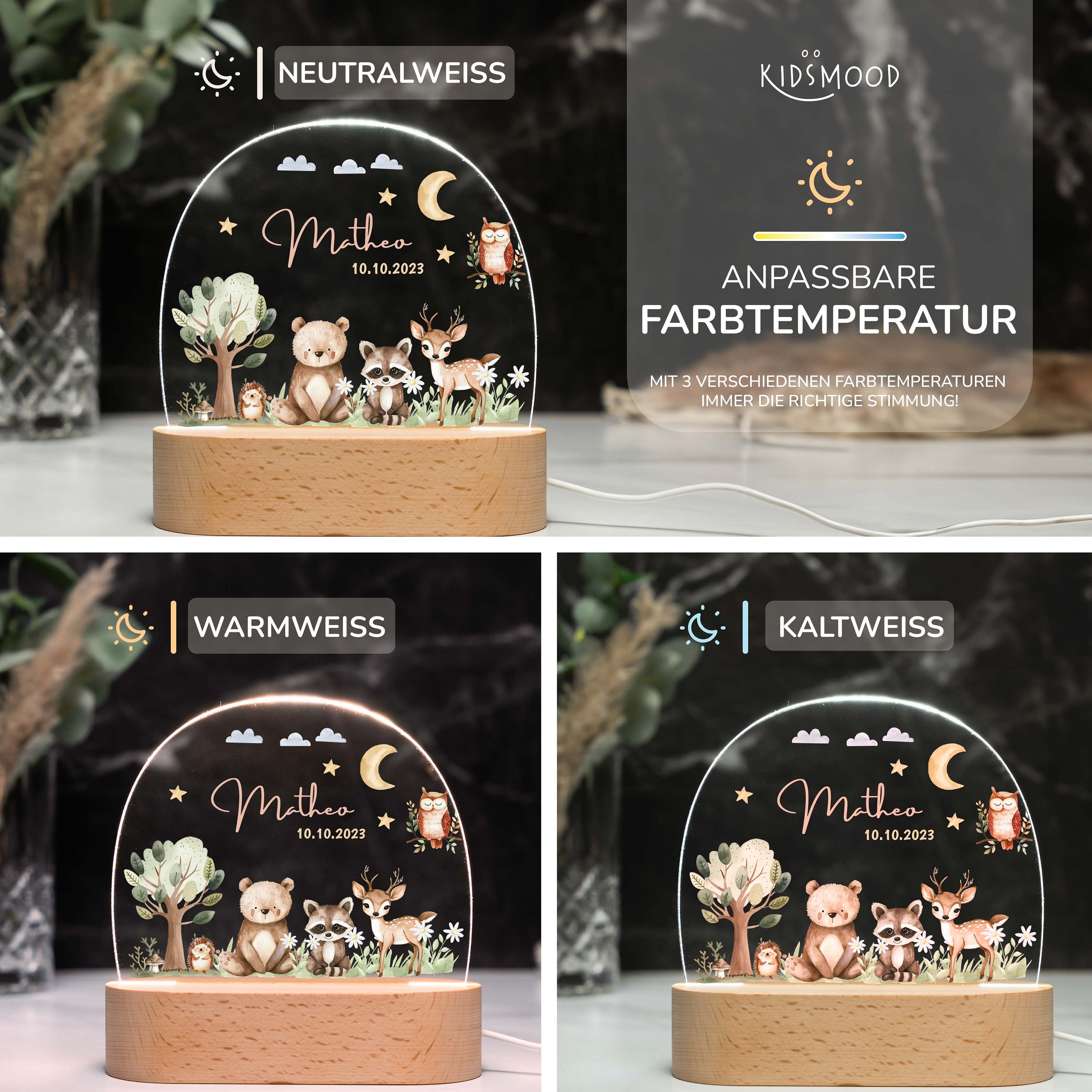 Nachtlampe »Waldtiere«