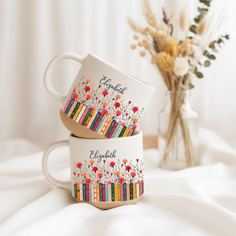 Tasse für Leseratten mit Namen und Geburtsblume