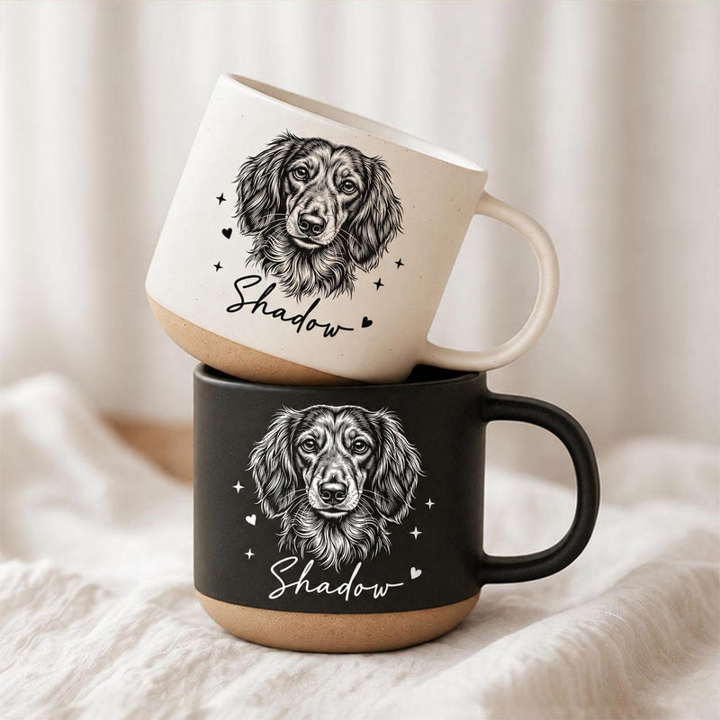 Personalisierte Hunde-Tasse mit Porträt nach Foto und Namen