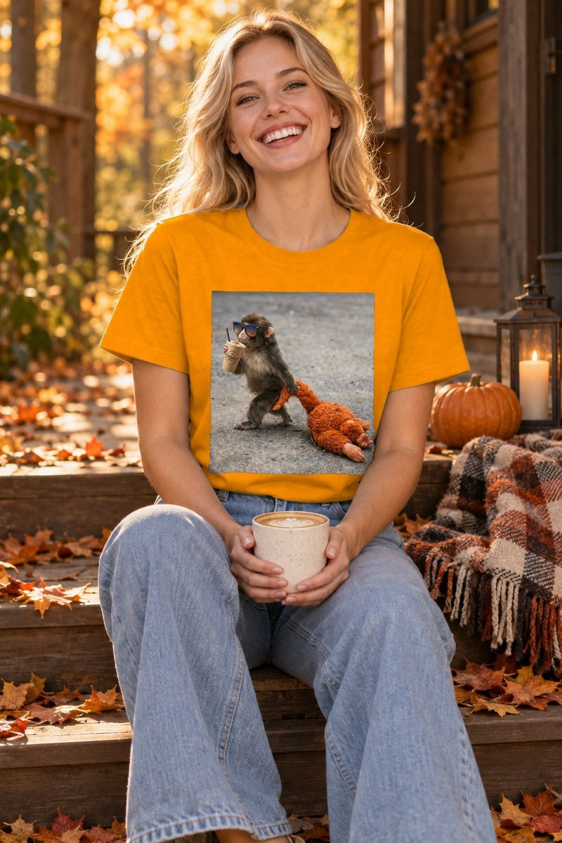 Lustiges Affen-Shirt „Punch“ mit Eiskaffee
