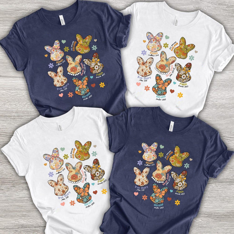 Christliches Oster Shirt Blumen-Hasen