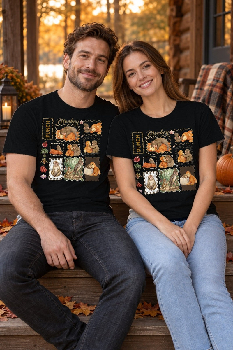 Affen-Shirt mit Punch-Collage