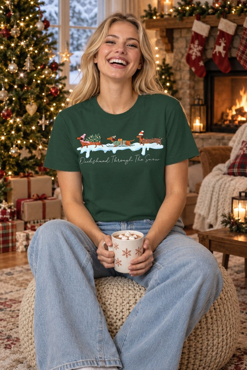 Dackel Weihnachtspullover „Dachshund Through The Snow“