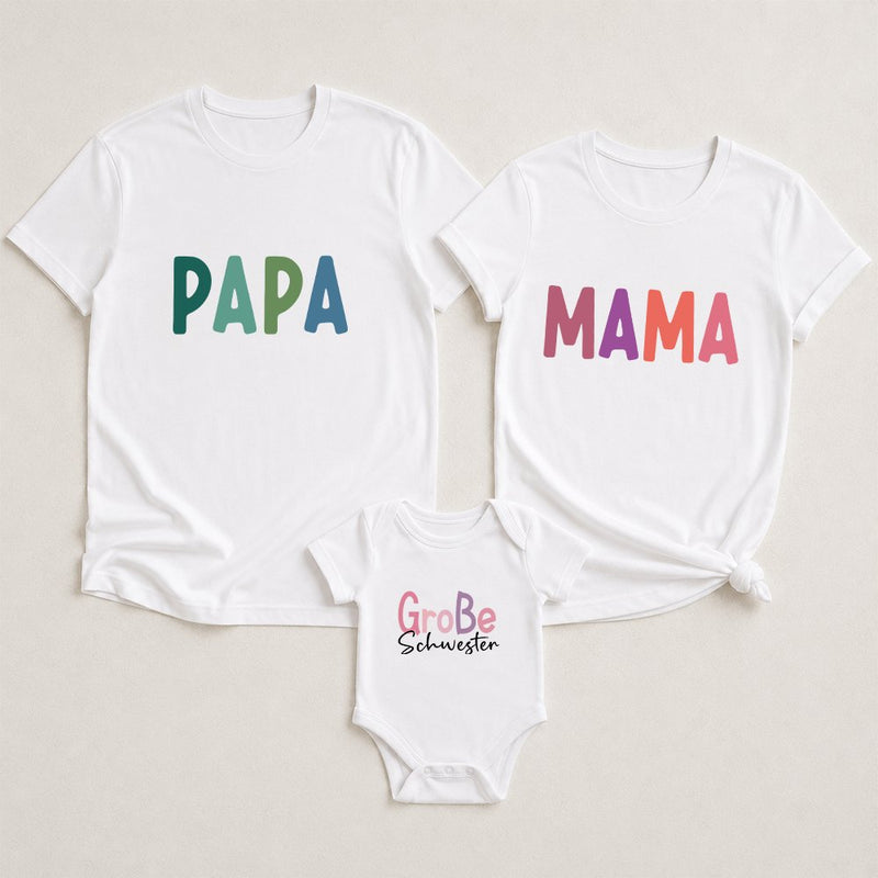 Familien Partnerlook T-Shirt mit Wunschtext