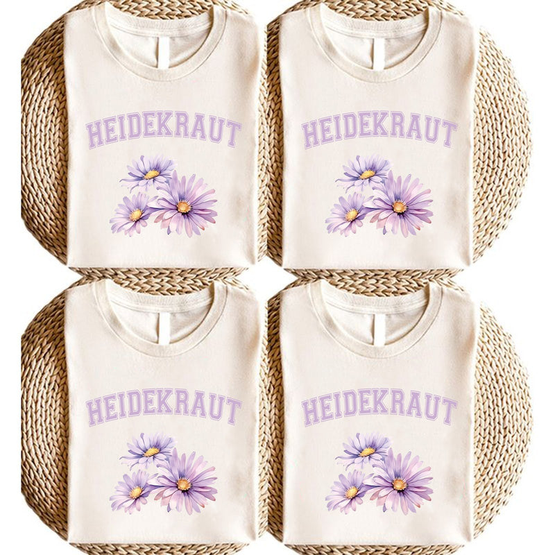 Blumen-Shirt „Heidekraut“ im College-Stil