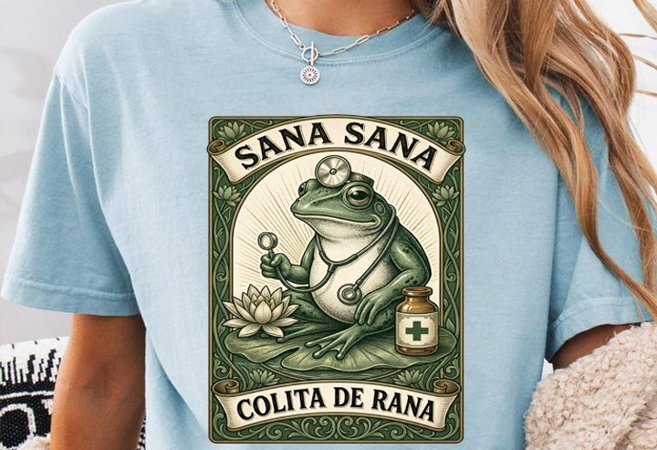 Frosch-Shirt „Sana Sana Colita de Rana“