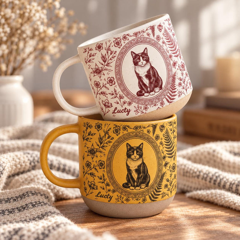 Personalisierte Haustier-Tasse mit Porträt nach Foto und Namen