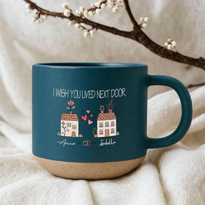 Freundschaftstasse „I Wish You Lived Next Door“ mit zwei Häuschen