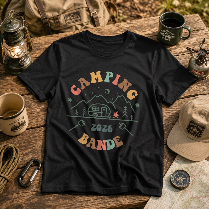 Camping-Shirt „Camping Bande“ mit Jahr personalisiert