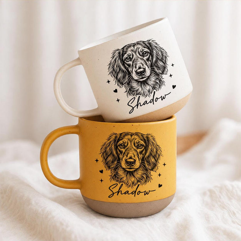 Personalisierte Hunde-Tasse mit Porträt nach Foto und Namen