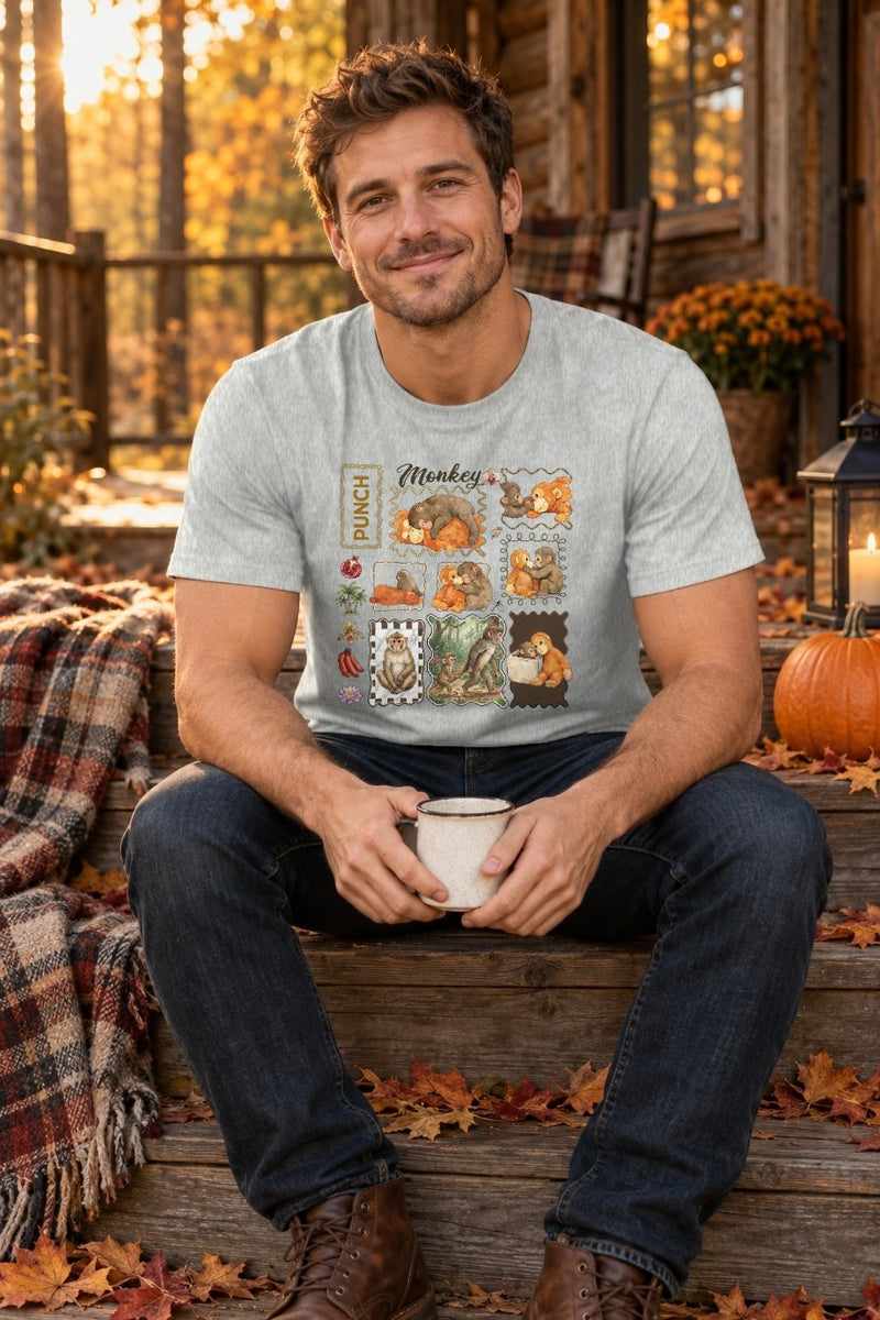 Affen-Shirt mit Punch-Collage