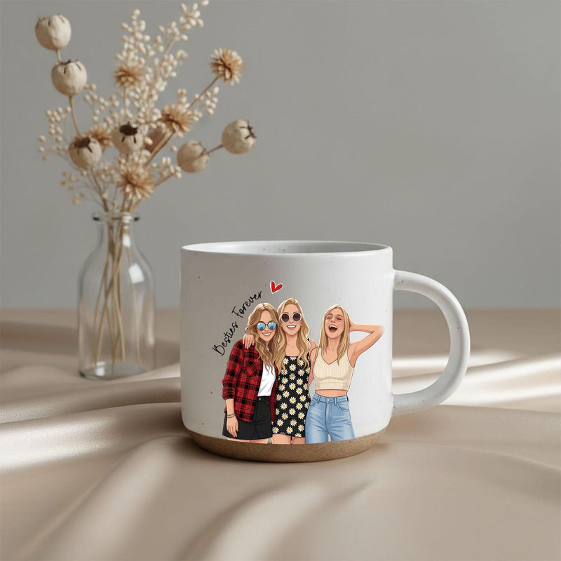 Personalisierte Tasse für beste Freundinnen im Aquarell-Stil nach Foto