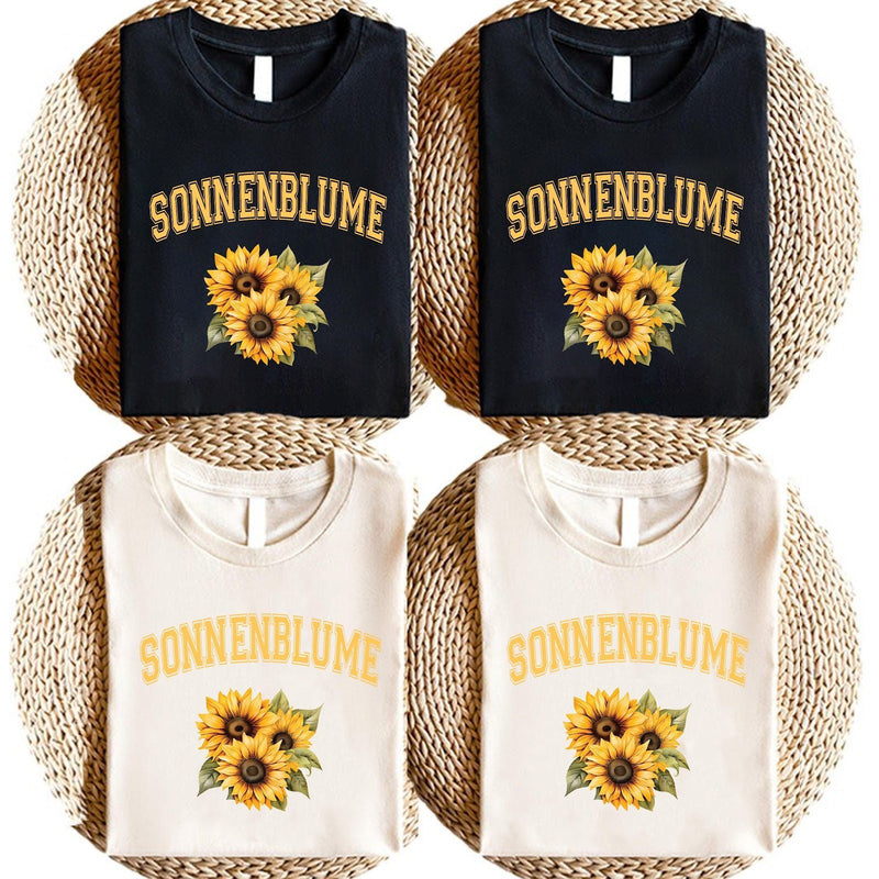 Blumen-Shirt „Sonnenblume“ im College-Stil
