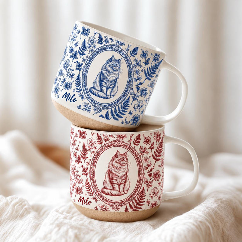 Katzen-Tasse personalisiert mit Porträt nach Foto und Namen