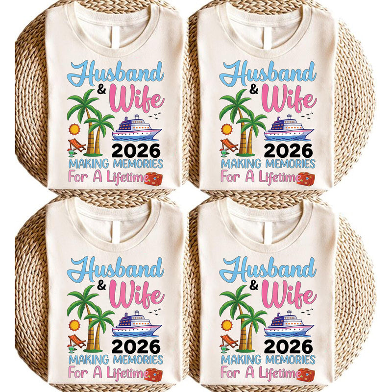 Kreuzfahrt Shirt für Paare „Husband & Wife 2026 – Making Memories for a …“