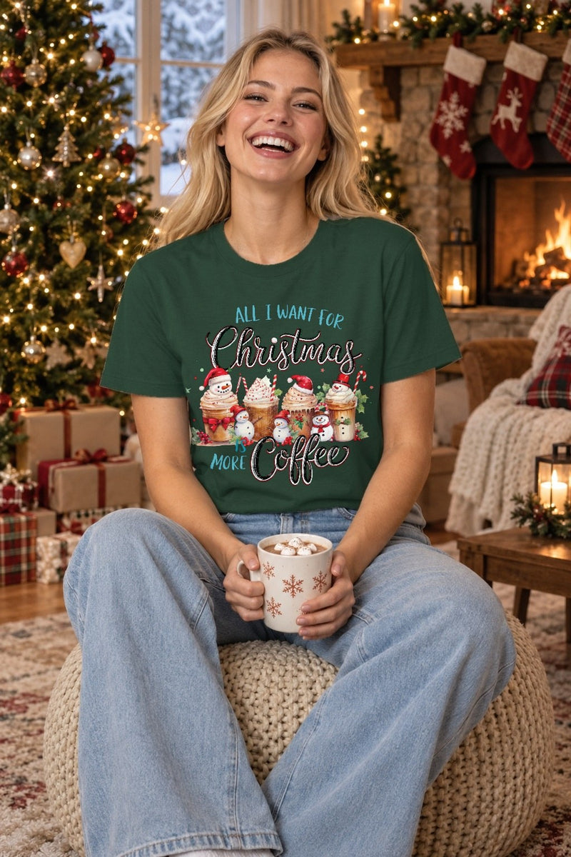 Kaffee Weihnachtspullover „All I Want for Christmas is More Coffee“