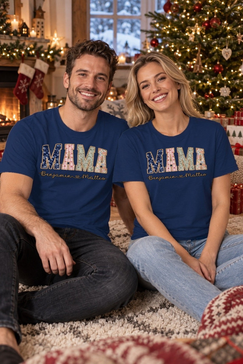 Mama-Shirt personalisiert mit Kindernamen – T-Shirt mit MAMA in Blumen- und …