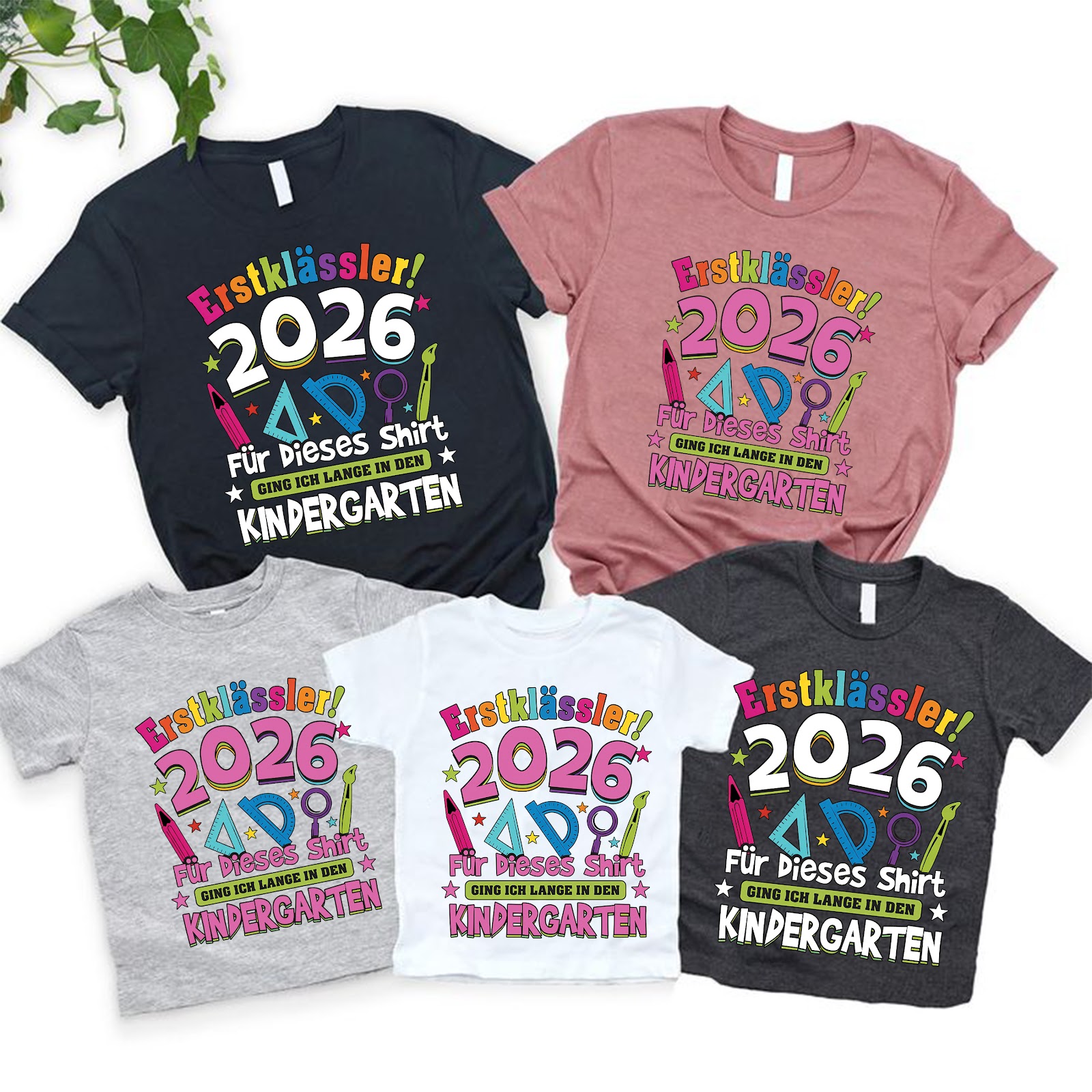 Einschulung T-Shirt „Erstklässler 2026“ (pink)