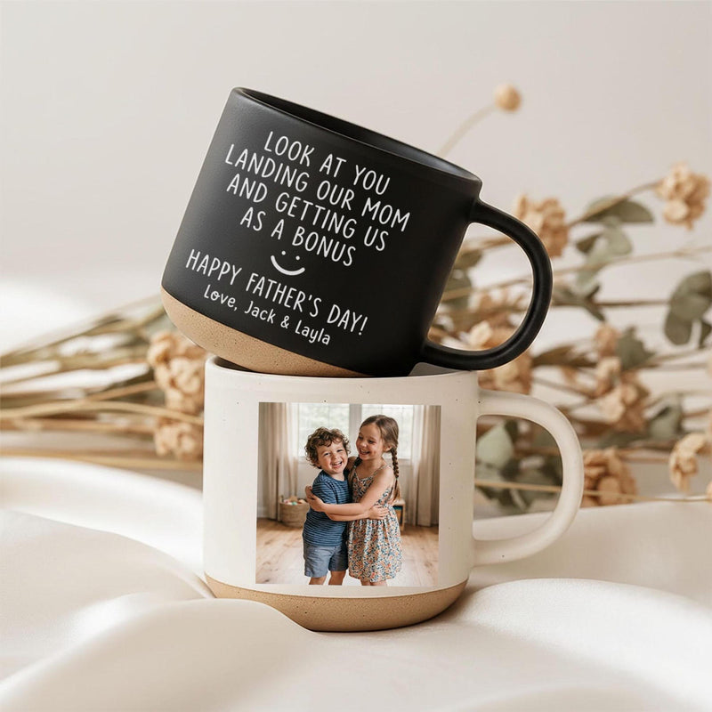 Personalisierte Bonus-Papa-Tasse mit Foto und Namen