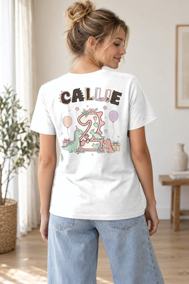 Dino Geburtstags T-Shirt Familie „Dadasaurus, Mamasaurus, Two Rex“