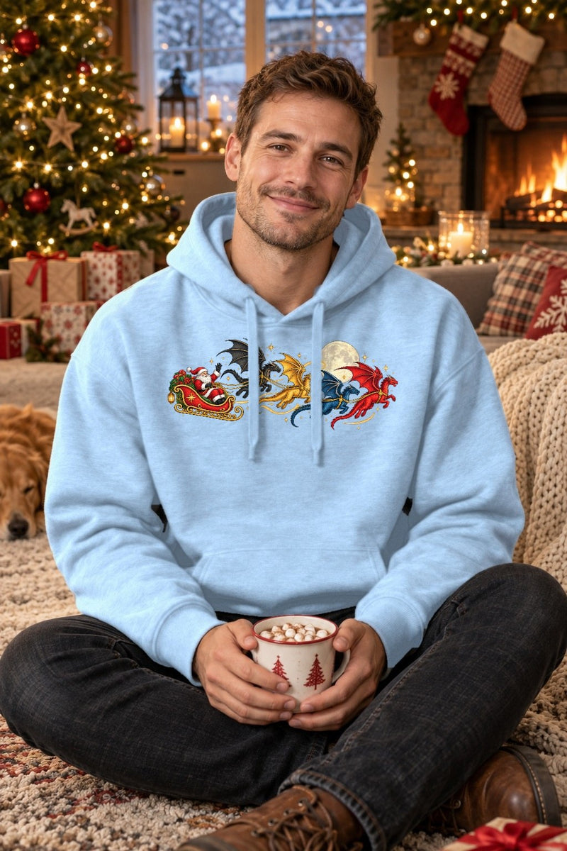 Weihnachts-Shirt Weihnachtsmann mit Drachen-Schlitten