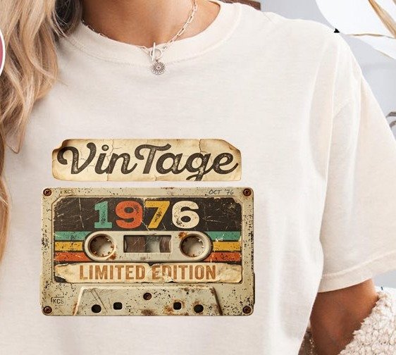 Geburtstags T-Shirt „Vintage 1976 – Limited Edition“ mit Wunschjahr