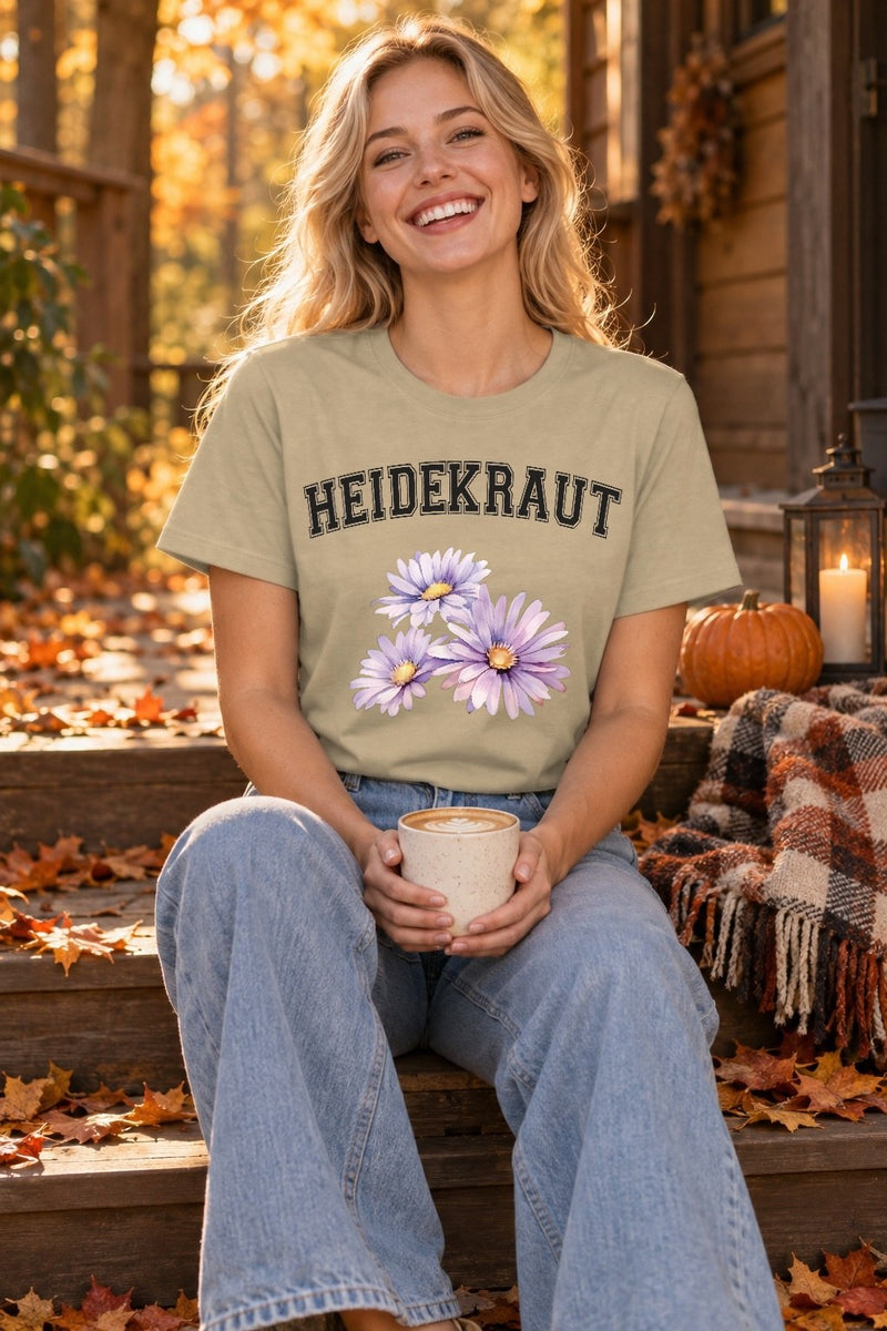 Blumen-Shirt „Heidekraut“ im College-Stil