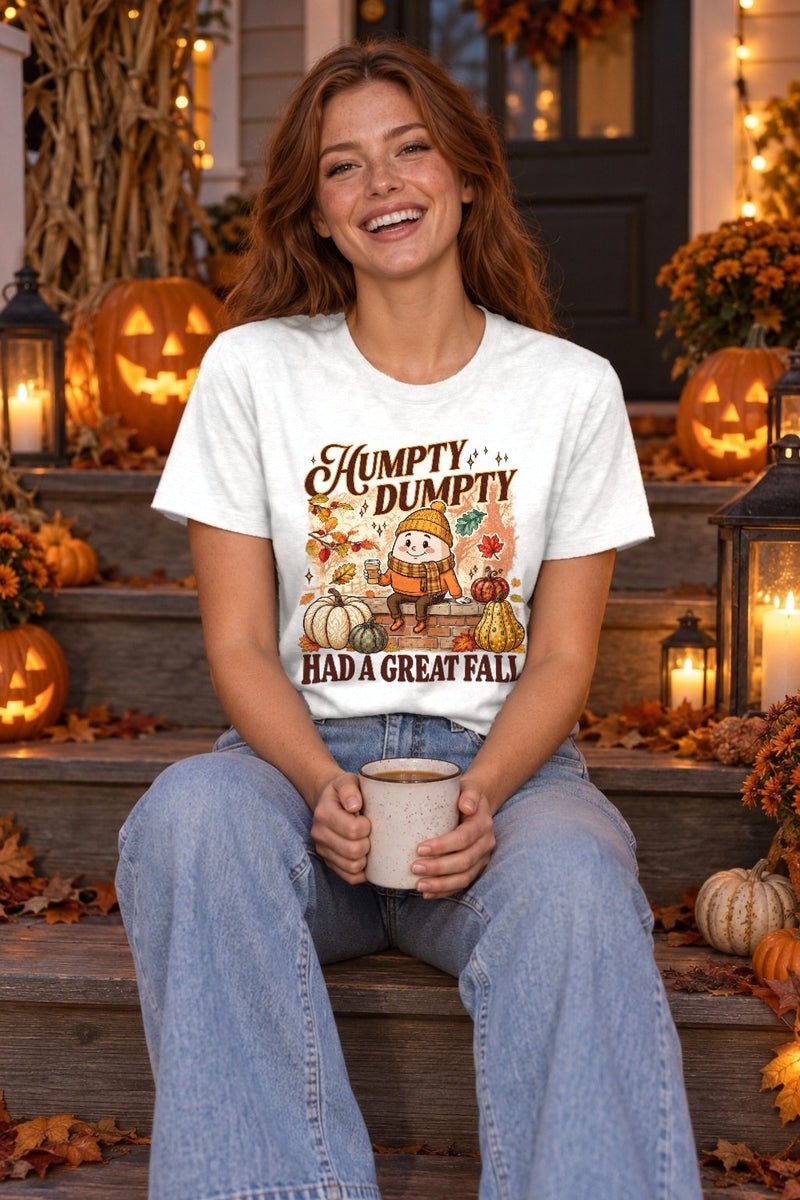 Herbst-Shirt „Humpty Dumpty Had a Great Fall“ im Retro-Look