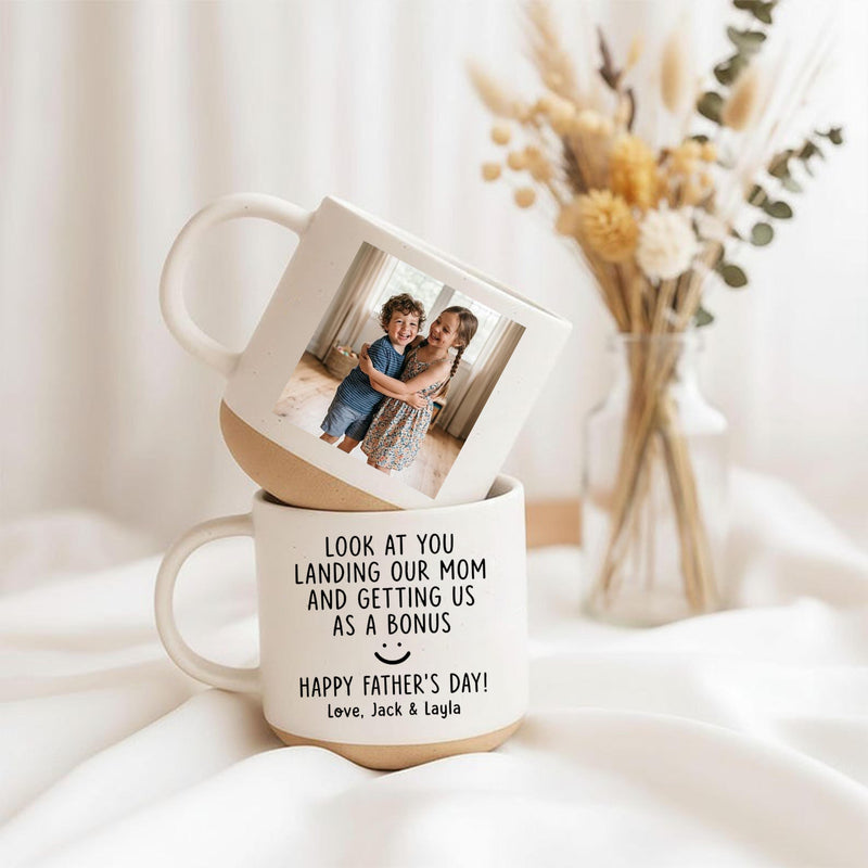 Personalisierte Bonus-Papa-Tasse mit Foto und Namen