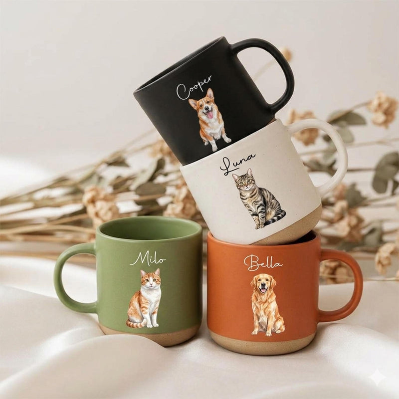 Personalisierte Haustier-Tasse mit Porträt und Namen