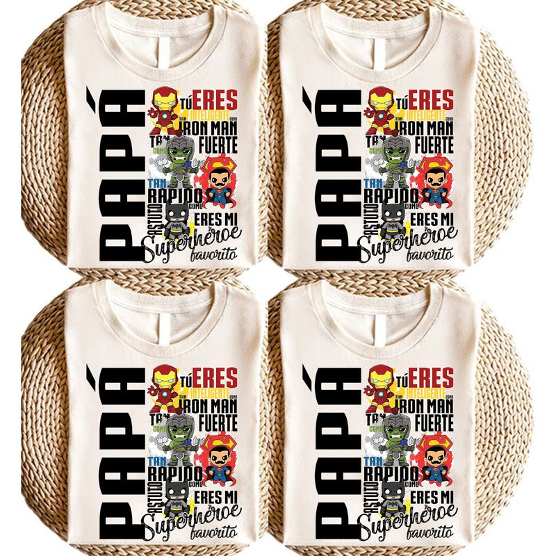 Spanisches Papa-Shirt „Papá, tú eres mi superhéroe favorito“