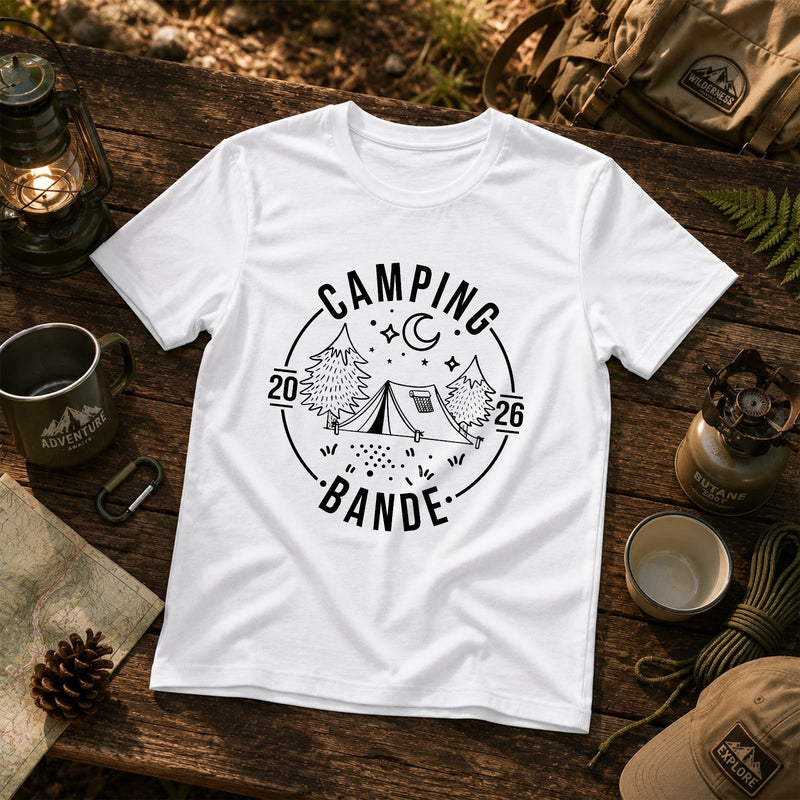 Camping T-Shirt „Camping Bande“ mit Jahr personalisiert