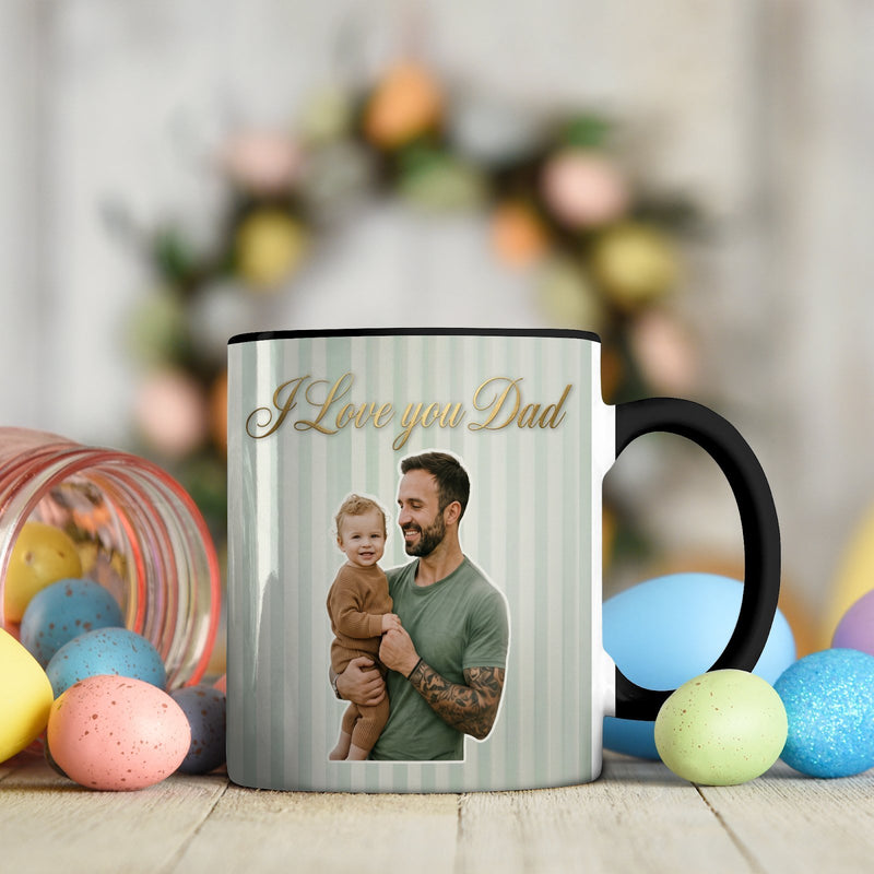 Papa Tasse mit Foto „I Love you Dad“
