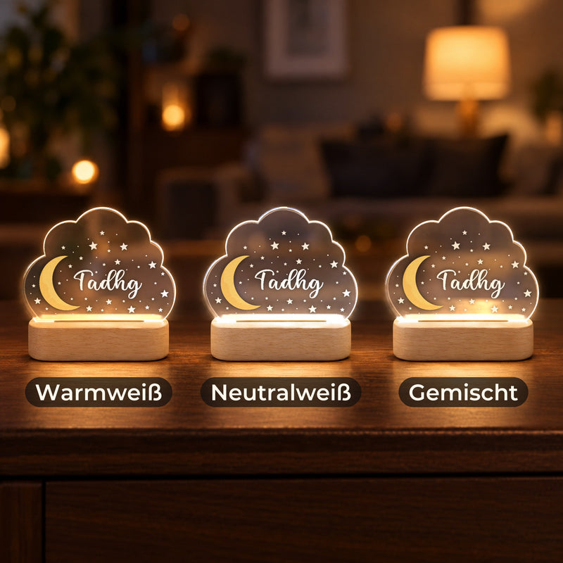 Personalisiertes Nachtlicht Wolke mit Namen