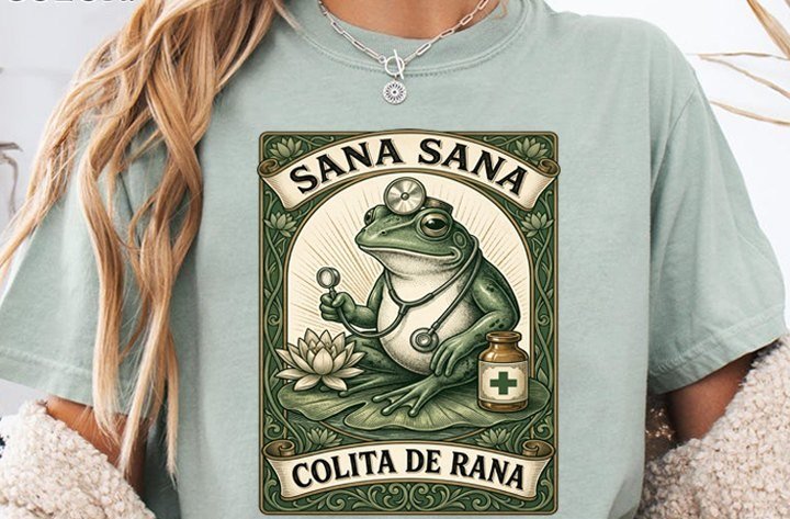 Frosch-Shirt „Sana Sana Colita de Rana“