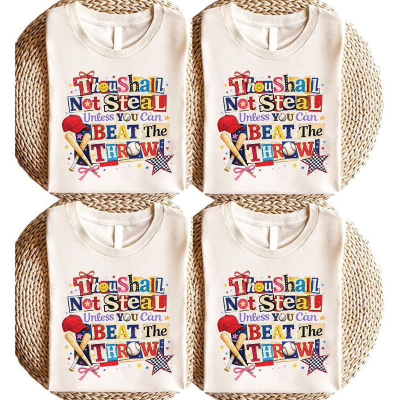 Baseball Shirt „Thou shall not steal unless you can beat the throw“