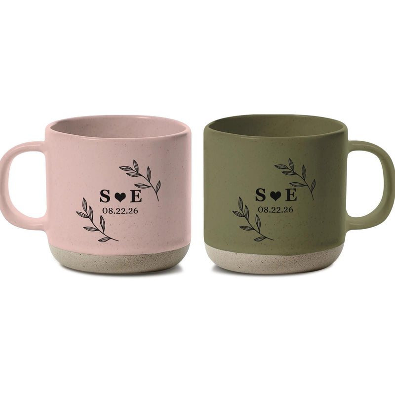 Personalisierte Paar-Tasse mit Initialen und Datum