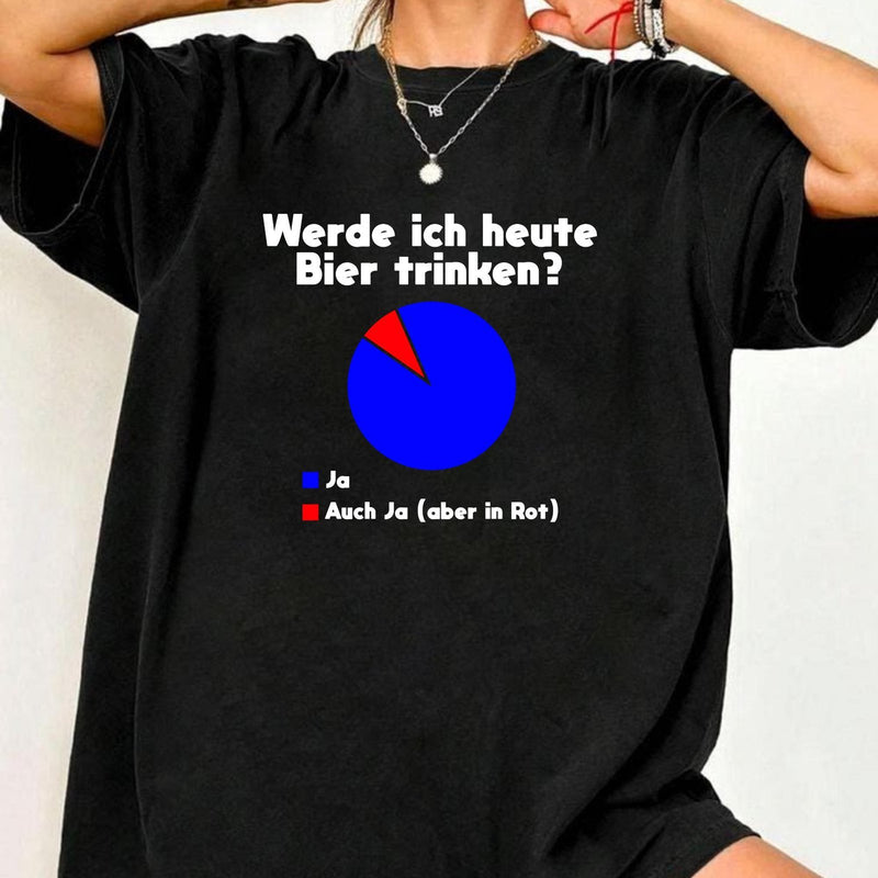 Lustiges Bier T-Shirt „Werde ich heute Bier trinken?“